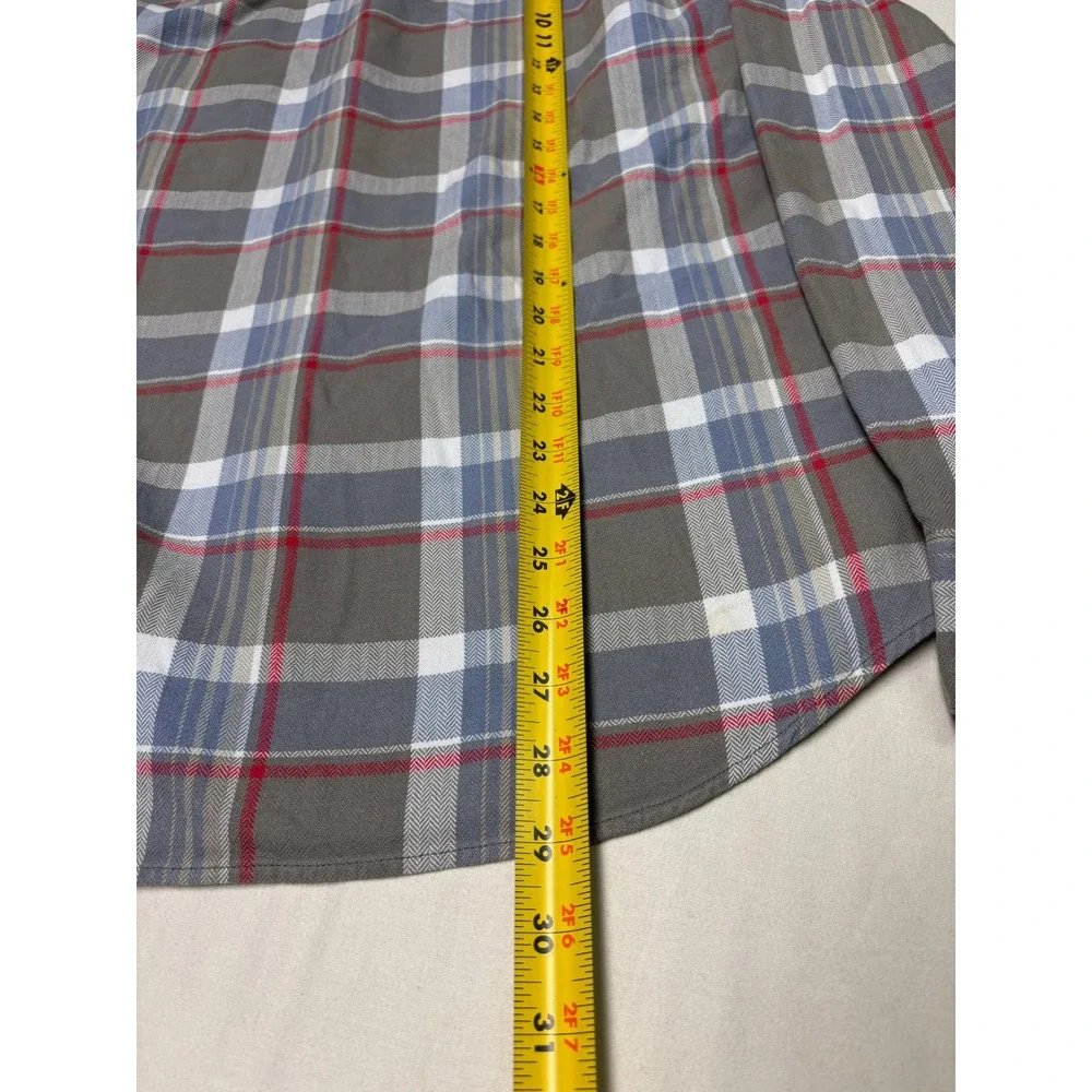 J.Crew Sporting Goods Mens Slim Fit Herringbone Plaid Button Down Shirt Grey M
